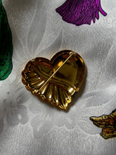 Vintage 1980's Gold Puff Heart Brooch